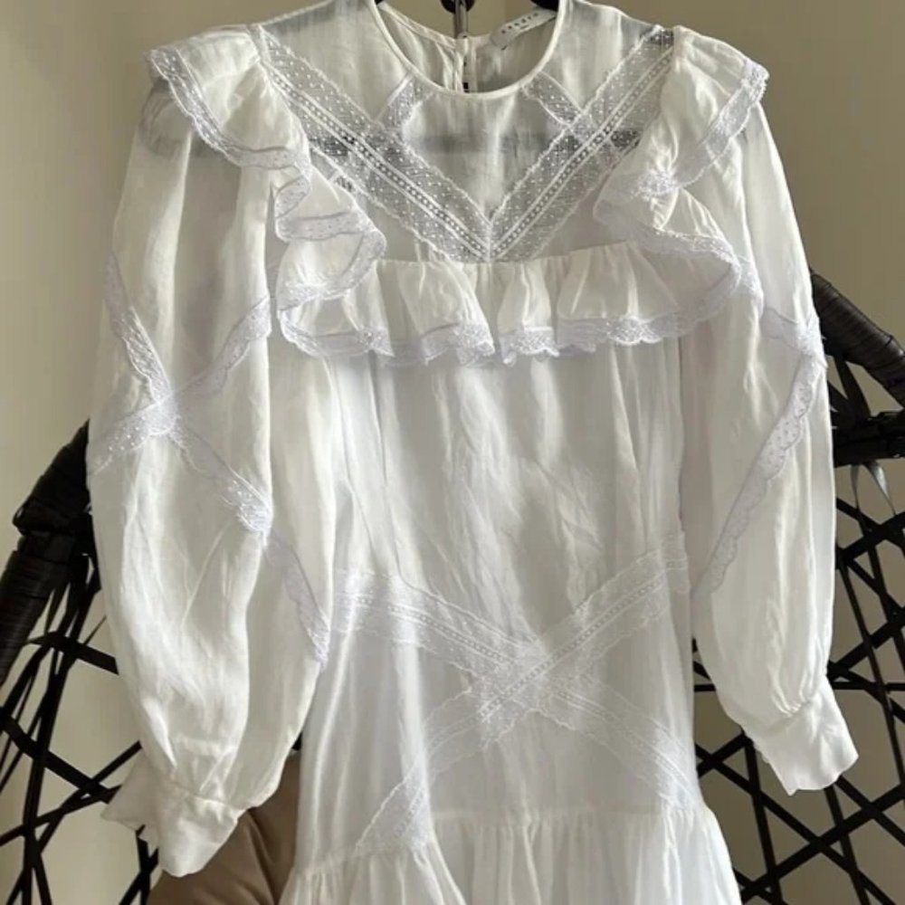 Sandro Belem Ruffle & Braid-Trim Short Dress - Picture 5 of 10
